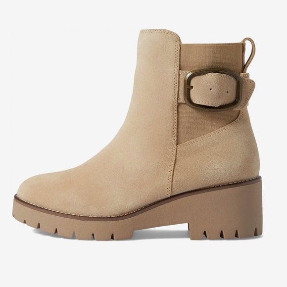 NEW Blondo X Zappos Dahlia Sand Suede waterproof ankle bootie women size 7 - Picture 3 of 10